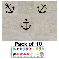 Pack of 10 Anchors Tile Transfer Stickers Decal Bathroom Kitchen Vinyl Wall Art   201333698108